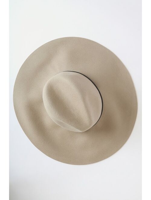 Lulus Going Somewhere Tan Wool Floppy Hat