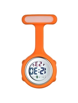 Avaner Digital Nurse Watch, Silicone Fob Watch, Pin-on Brooch Lapel Watch, Hanging Pocket Watch with Detachable Case