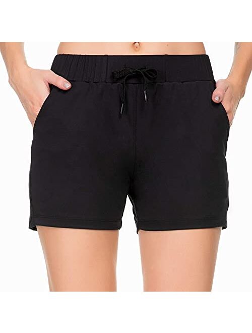 Kcutteyg Workout Shorts for Women with 3 Pockets, Running Yoga Athletic Gym Sports Hiking Shorts 2.5"