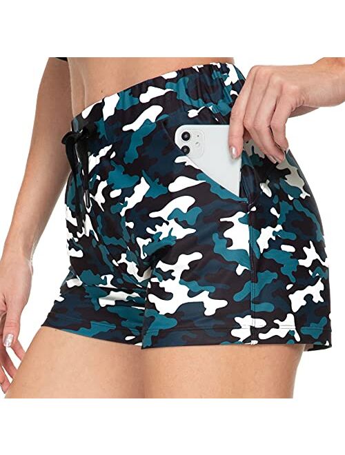 Kcutteyg Workout Shorts for Women with 3 Pockets, Running Yoga Athletic Gym Sports Hiking Shorts 2.5"