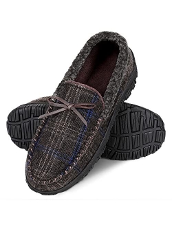 Bigwow Mens Slippers Moccasins House Shoes with Fashion Style Indoor Outdoor Mens Slippers Memory Foam