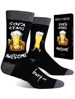 ANTI BASIC Socks Gift for Men-Novelty Beer Fox Bone Snake Zombie Halloween Socks