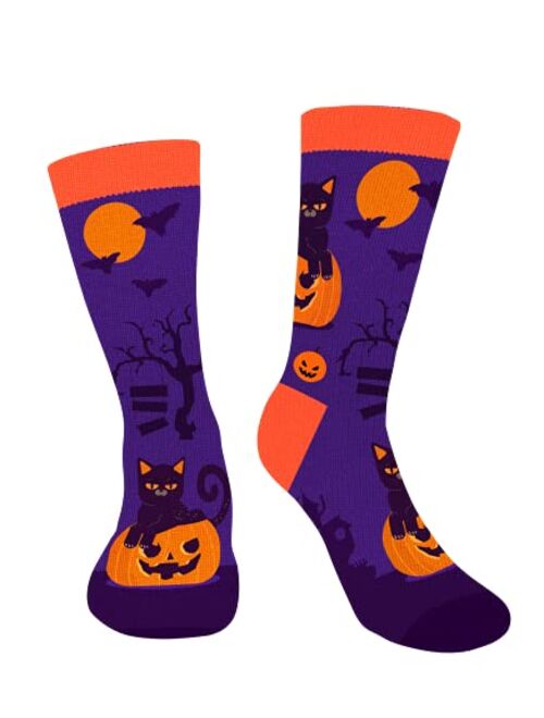 Funny Halloween Socks for Men Women Teen Boys- Spooky Fun Cute Novelty Crazy Funky Socks - Halloween Gifts