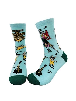 Men Women's Novelty Crazy Funny Halloween Crew Socks Colorful Pumpkin Bat Zombie Bride Demons Casual Patterned Sock