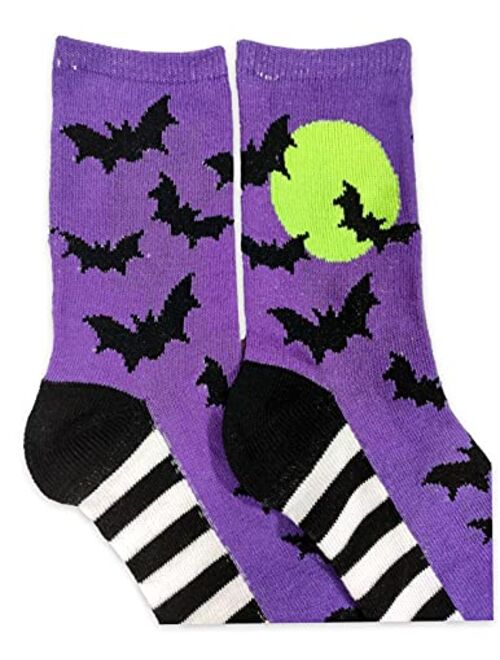 Girls Halloween Socks 4-Pair Bundle Ghosts Bats Vampire Size Medium 10-4