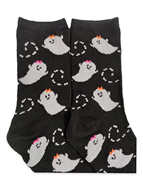 Girls Halloween Socks 4-Pair Bundle Ghosts Bats Vampire Size Medium 10-4