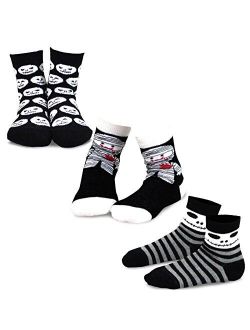 TeeHee Fun Halloween Novelty Socks for Little Kids Toddler Crew Socks Multi Pair Pack