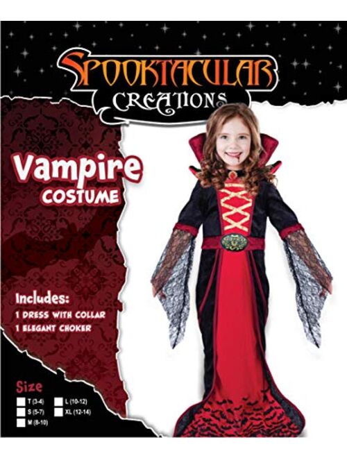 Royal Vampire Costume for Girls Deluxe Set Halloween Gothic Victorian Vampiress Queen Dress Up Party