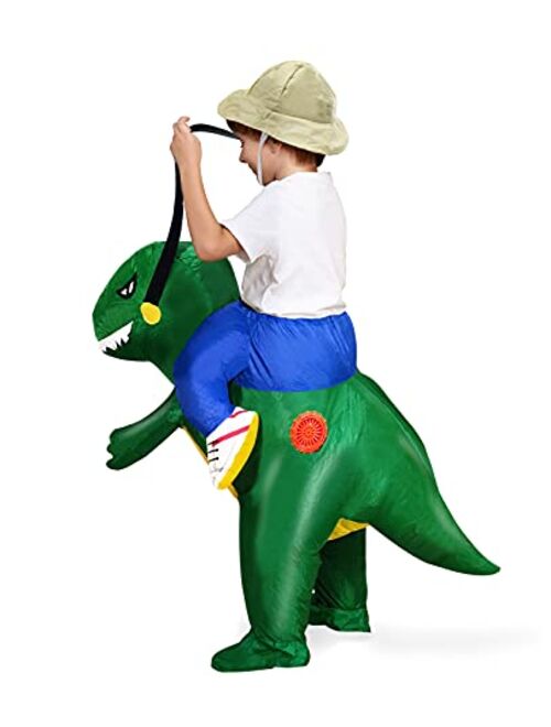 Camlinbo Dinosaur Rider Inflatable Halloween Costume for Toddlers Blow Up Halloween Costume Cosplay Party