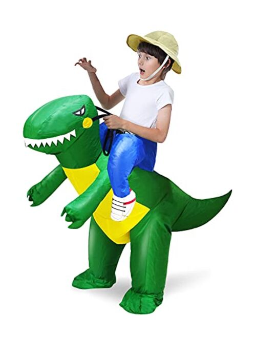 Camlinbo Dinosaur Rider Inflatable Halloween Costume for Toddlers Blow Up Halloween Costume Cosplay Party