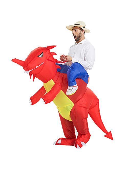 TOLOCO Inflatable Costume Adult, Inflatable Halloween Costumes for Men, Inflatable Dinosaur Costume for Adults, Blow up Costumes for Adults, T REX Costume