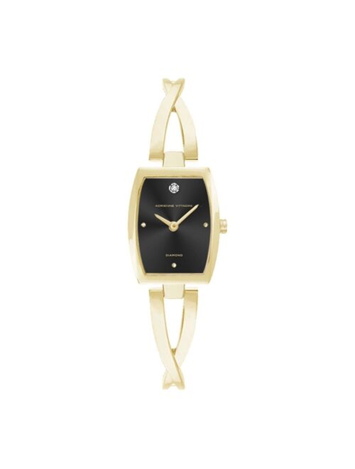 Adrienne Vittadini Women's Gold-Tone Metal Strap Watch 22mm