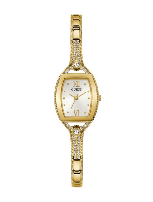 Guess Womens Petite Gold-Tone Stainless Steel Glitz Bangle Watch 22mm