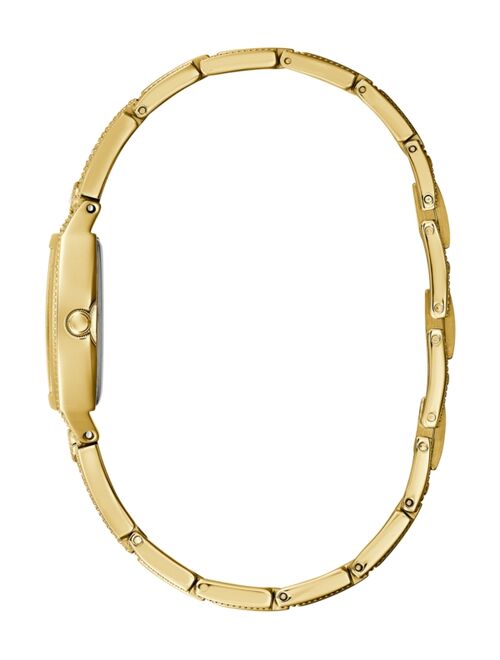 Guess Womens Petite Gold-Tone Stainless Steel Glitz Bangle Watch 22mm