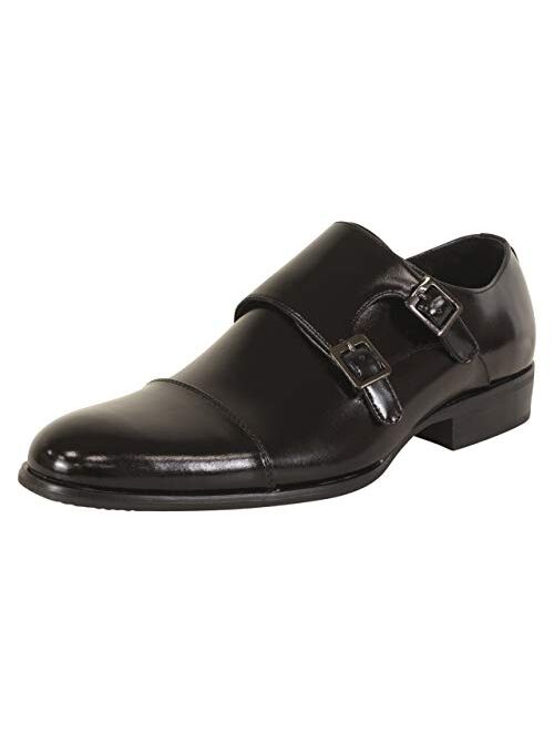 STACY ADAMS Men's Gordon Cap Toe Double Monk Strap Loafer