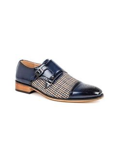 Gino Vitale Men's Monk Strap Cap Toe Brogue Loafer