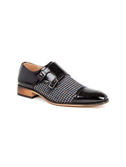 Gino Vitale Men's Monk Strap Cap Toe Brogue Loafer