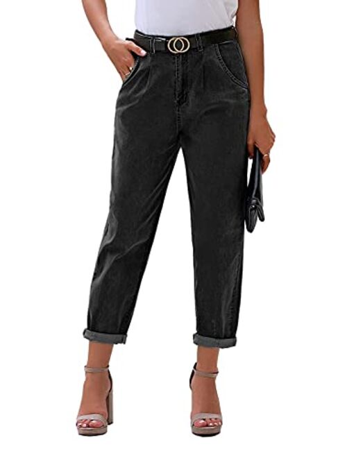 Utyful Women's High Rise Stretchy Classic Balloon Leg Tapered Denim Jean