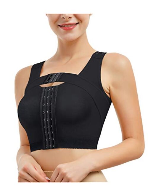 RDSIANE Post-Surgery Front Closure Bra for Women Posture Corrector Compression Shapewear Tops with Breast Support Band