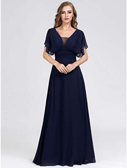 Women's Elegant V-Neck Formal Evening Prom Dresses 7851