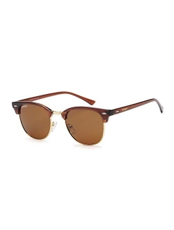 CONRAD RONTGEN Premium Polarized Sunglasses for Men Women Semi Rimless Round Frame