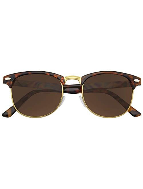 Emblem Eyewear - Vintage Inspired Classic Half Frame Horned Rim Sunglasses