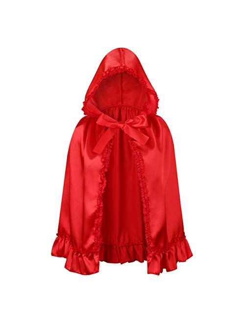 Colorful House Velvet Red Riding Hooded Cape Halloween Christmas Cloak