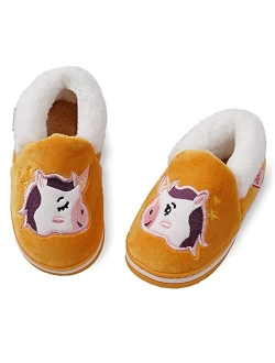 Toddler Slippers Girls Warm Cute Cartoon Slippers Booties Kids Boys Plush Fur Indoor House Home Shoes