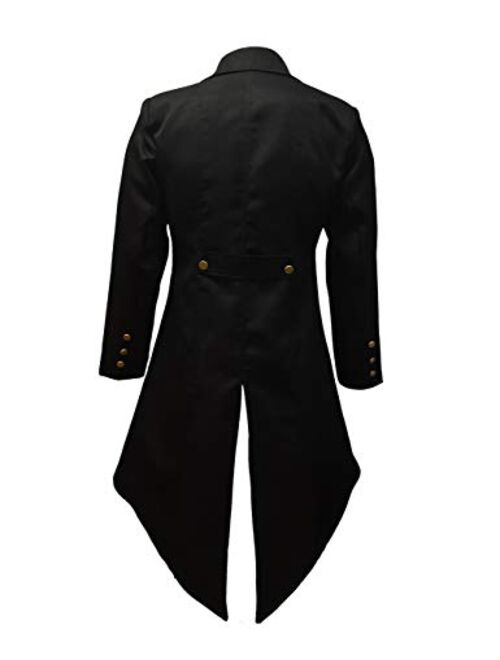 Crubelon Men‘s Steampunk Vintage Jacket Gothic Victorian Frock Coat Uniform