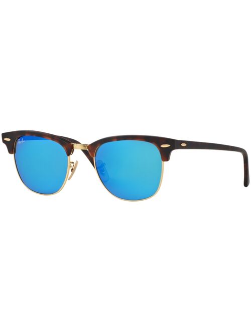 Ray-Ban Unisex Sunglasses, RB3016 51 CLUBMASTER MINERAL FLASH LENSES