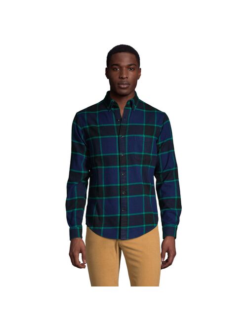 Men's Lands' End Traditional-Fit Printed Flagship Flannel Shirt