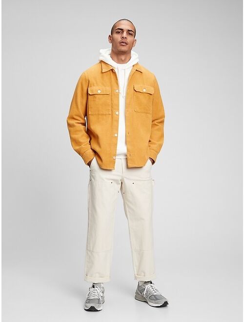 GAP Corduroy Textured Relaxed Fit Shirt Jacket