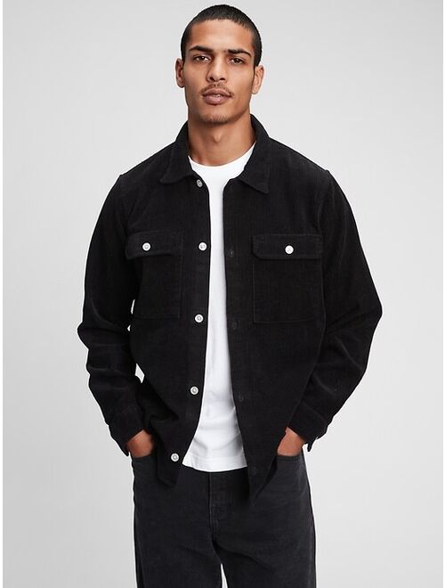 GAP Corduroy Textured Relaxed Fit Shirt Jacket