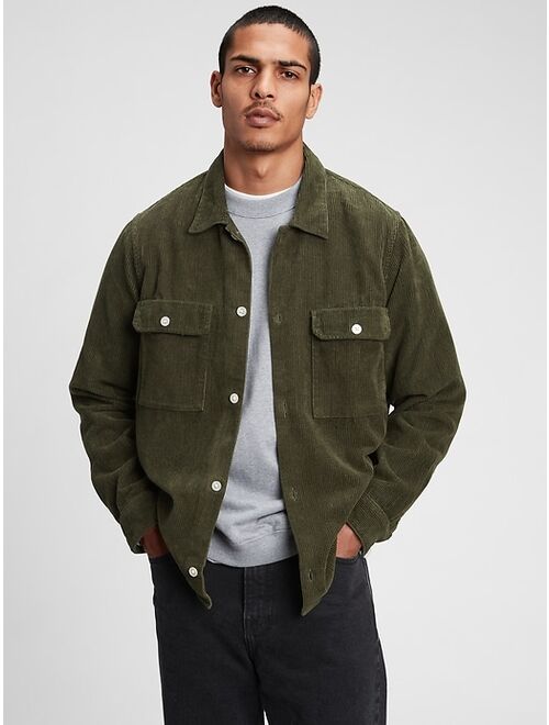 GAP Corduroy Textured Relaxed Fit Shirt Jacket