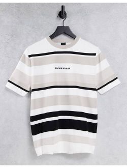 Striped Short Sleeve T-shirt in stone