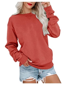 Bingerlily Womens Casual Long Sleeve Sweatshirt Crew Neck Cute Pullover Relaxed Fit Tops