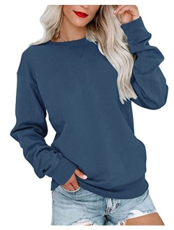 Bingerlily Womens Casual Long Sleeve Sweatshirt Crew Neck Cute Pullover Relaxed Fit Tops