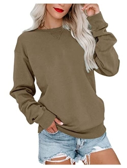 Bingerlily Womens Casual Long Sleeve Sweatshirt Crew Neck Cute Pullover Relaxed Fit Tops