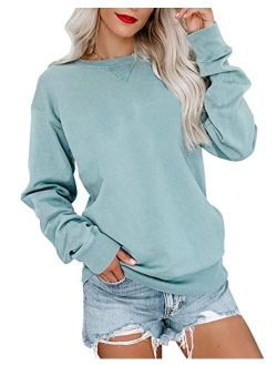 Bingerlily Womens Casual Long Sleeve Sweatshirt Crew Neck Cute Pullover Relaxed Fit Tops