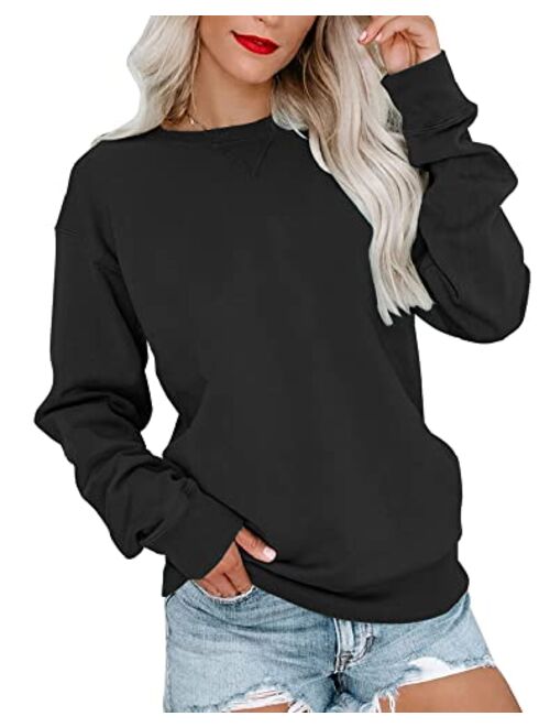 Bingerlily Womens Casual Long Sleeve Sweatshirt Crew Neck Cute Pullover Relaxed Fit Tops