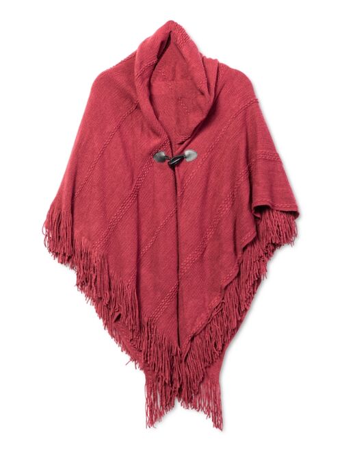 Charter Club Raschel Braid-Detail Knit Poncho, Created for Macy's