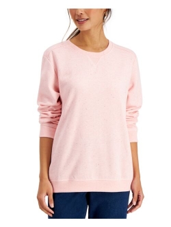 Karen Scott Heathered Fleece Crewneck Sweatshirt, Created for Macy's