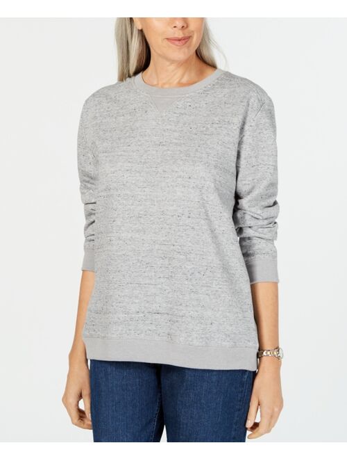 Karen Scott Heathered Fleece Crewneck Sweatshirt, Created for Macy's