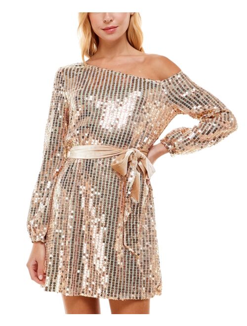 Trixxi Juniors' Embellished Off-The-Shoulder Dress