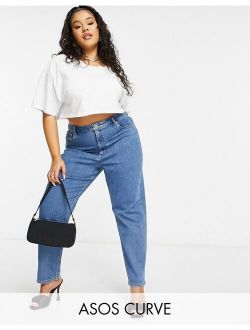 Curve high rise farleigh 'slim' mom jeans in midwash