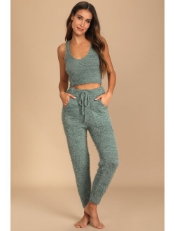 Road to Cozy Taupe Fuzzy Drawstring Joggers