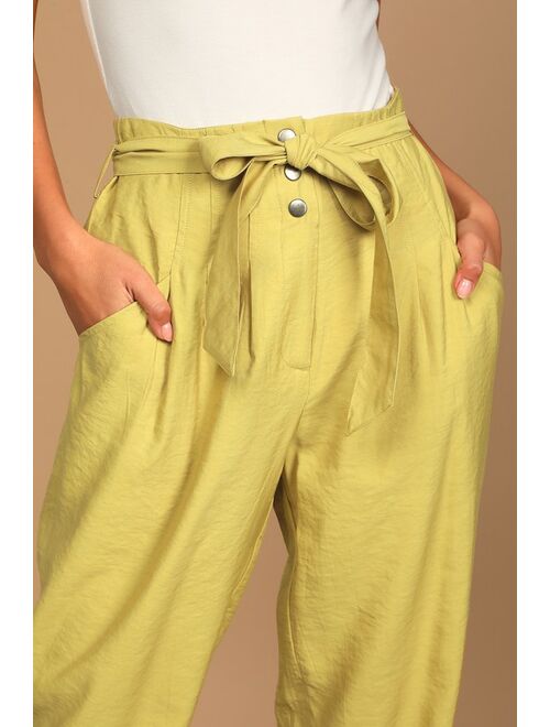 Lulus The Pleat Goes On Yellow Pleated Straight Trouser Pants