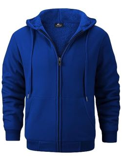 GEEK LIGHTING Hoodies for Men Heavyweight Fleece Sweatshirt - Full Zip Up Thick Sherpa Lined