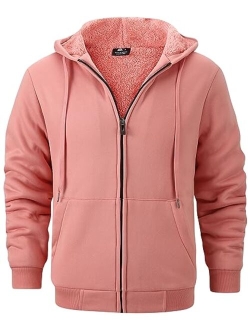 GEEK LIGHTING Hoodies for Men Heavyweight Fleece Sweatshirt - Full Zip Up Thick Sherpa Lined