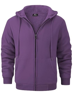 GEEK LIGHTING Hoodies for Men Heavyweight Fleece Sweatshirt - Full Zip Up Thick Sherpa Lined